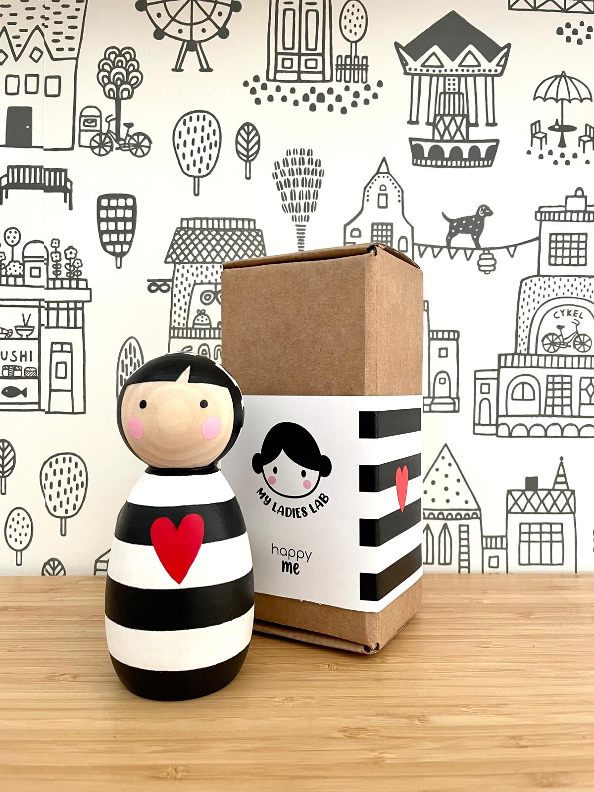 Happy Me a righe Bianche e Nere